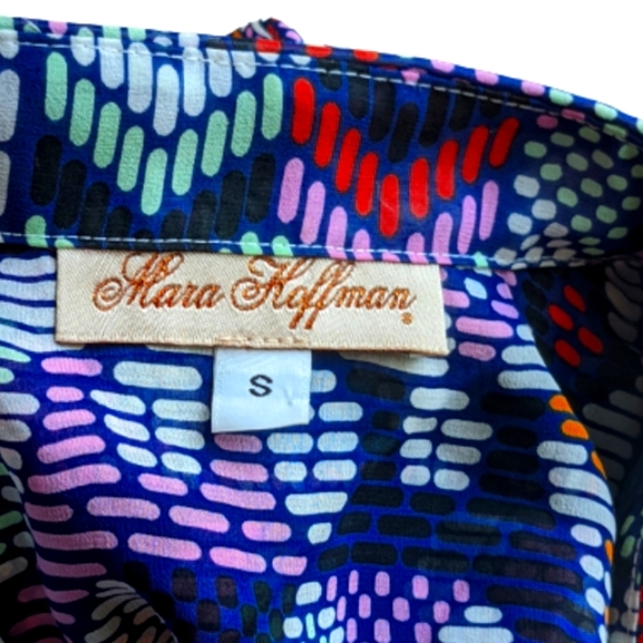 Mara Hoffman Button Down Silk Cutout Blouse Small - Picture 10 of 10